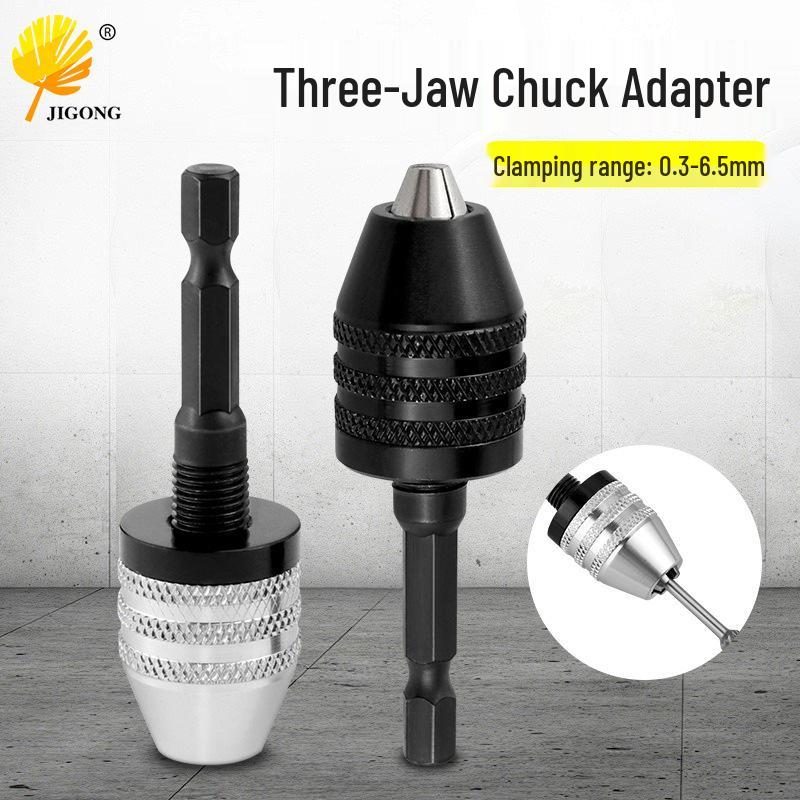 Grinder Accessories Set: 0.3-6.5mm Three-Jaw Chuck with Hex Shank Push-Type Collet
