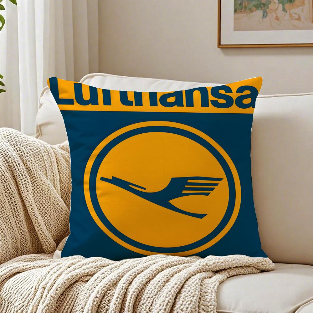 

lLufthansa Aviation Themed Cushion Cover Pillowcase Antidustmite living Room Sofa Decor Cushion Room 30X30cm