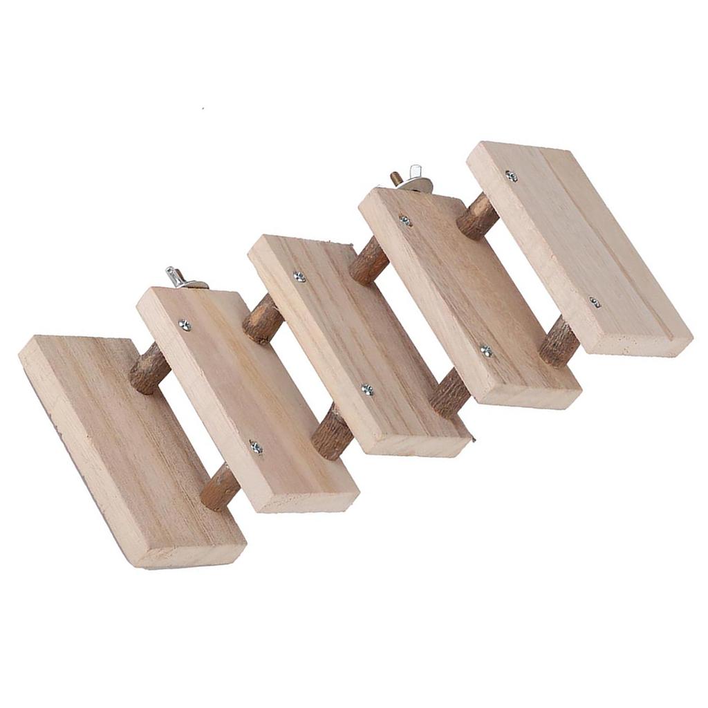 5 Layers Natural Wood Hamster Ladder Parrot Toy Climbing Stairs Pet Toys Gift Cage Accessories