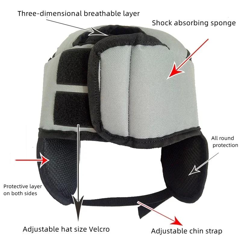 Old Man Anti-Falling Safety Helmet Adjustable Anti-Collision Shatter-Resistant Protection Ear Protection Care Head Cap Winter