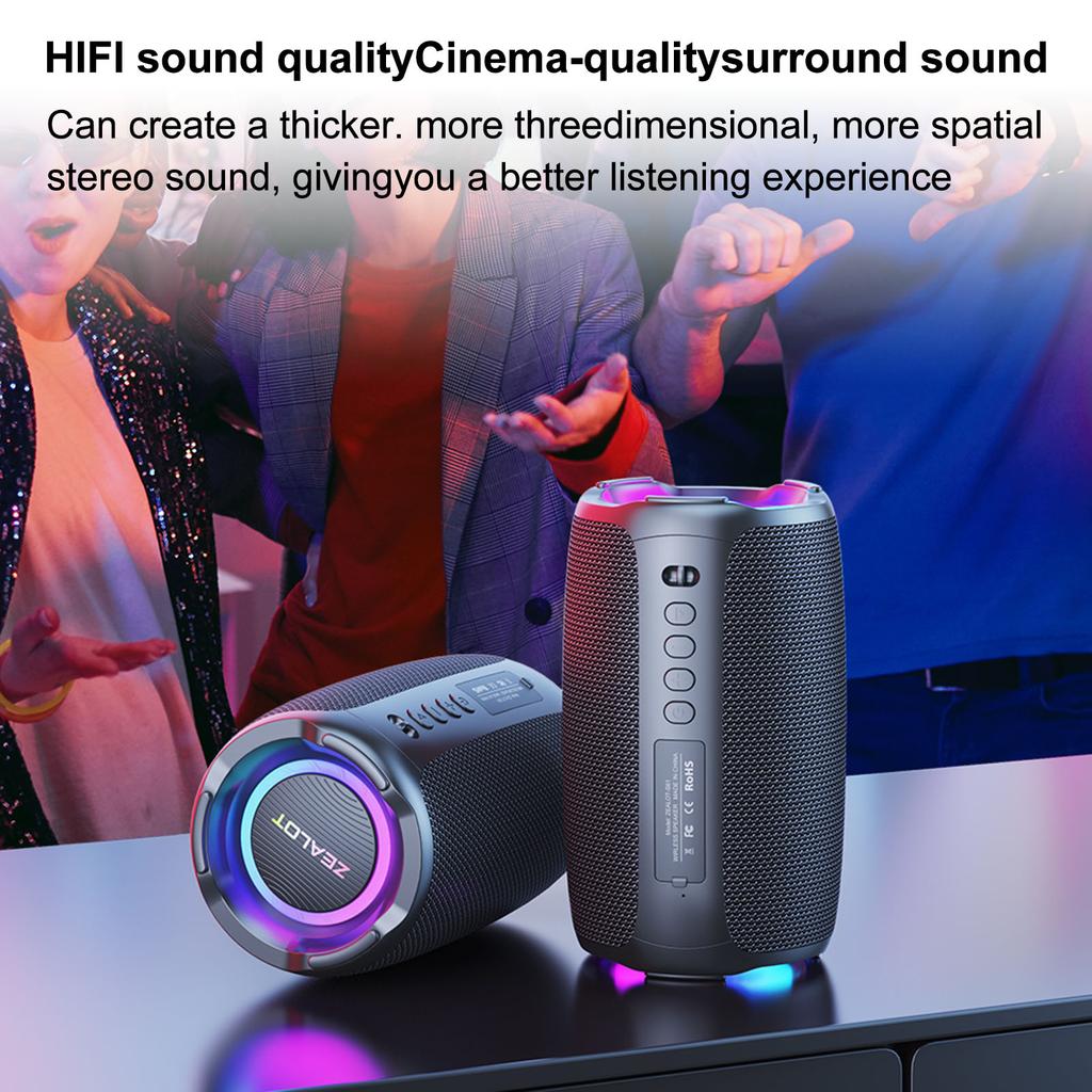 Wireless BT Speaker Subwoofer Portable HiFi Bass FM Radio Speaker for Outdoor