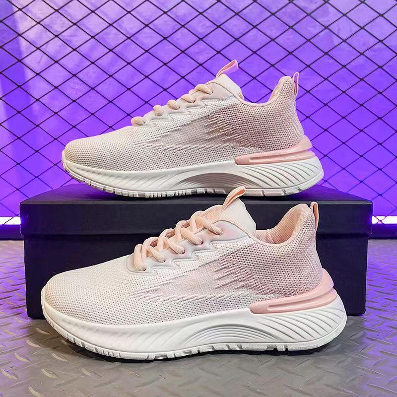 Running Shoes Women's Spring New Breathable Mesh Shoes Lightweight Student Mesh Flying Woven Shoes Casual Soft Sole Sneakers