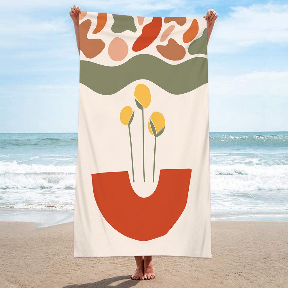 Microfiber Terry Cloth Digital Printing Fashion Pattern Beach Towel Bath Towel Seaside Blanket Shawl Sweat Towel