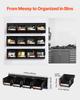Wall Mounted Storage Bins, 12 Plastic Bins & 3 Metal Rails, Plastic Hanging Stackable Storage Bin for Screws, Nuts, Bolts, Nails, Hardware Tool