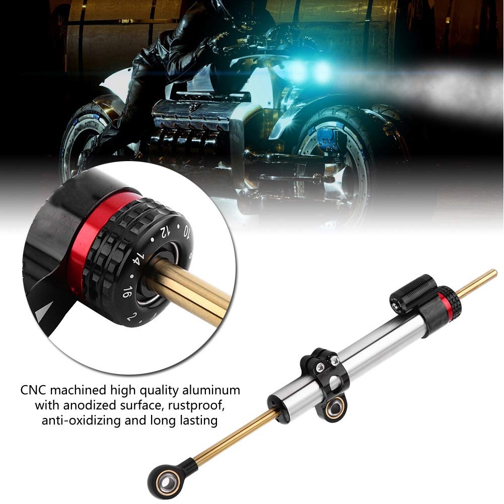 Qiilu Styredemper Styredemper Stabilisator Laget av CNC aluminiumslegering Enkel og komfortabel bruk Enkel å installere Passer for MT10 MT 07 MT09 og