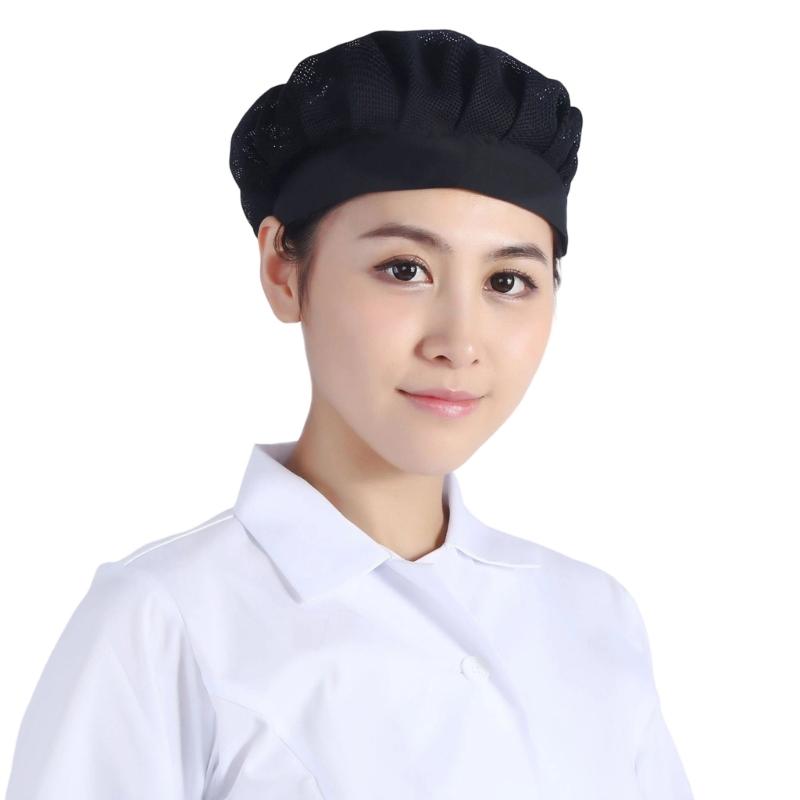 Dustproof Work Cap with Mesh Ventilation for Chefs and Food Handlers Elastic Edge for Secure Fit Foldable for Easy Carry