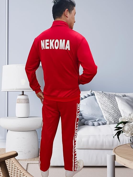 [ENDIANDUO] Jersey Cosplay Costume for Karasuno High School, Nekoma High School, and Inarizaki High School (Nekoma, XL)