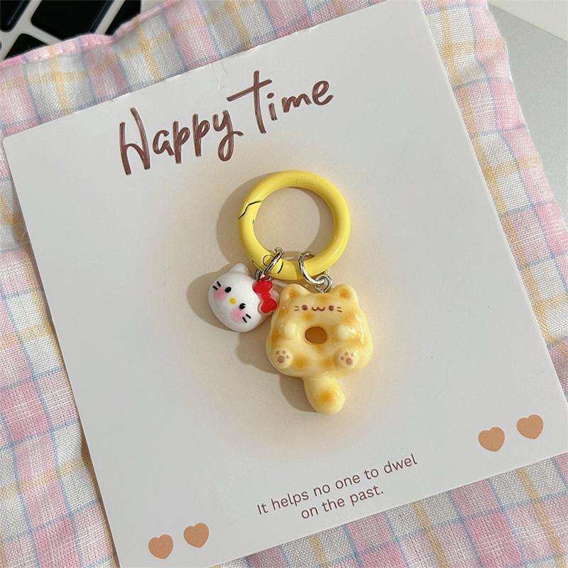 Cute Cartoon Doughnut Keychain For Women Girls Funny Kawaii Pendant Keyring  Backpack Decoration Accessories Gifts