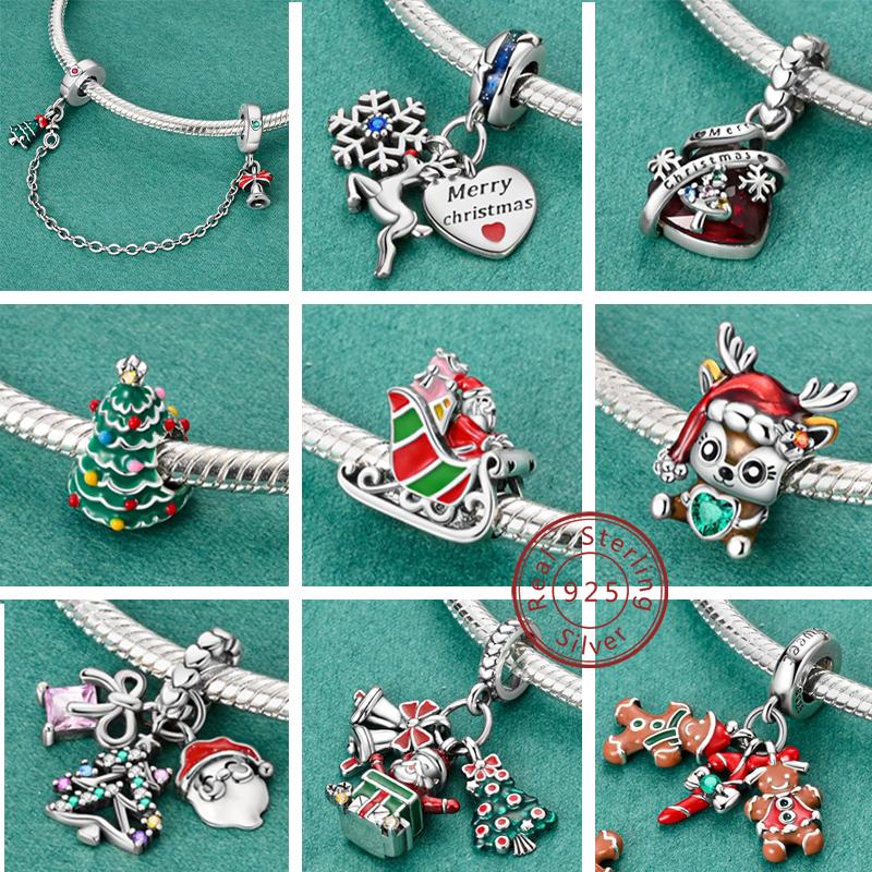 925 Silver Snowman Charm Beads Christmas Halloween Pendant for Women Jewelry Gift Fit Original Bracelet