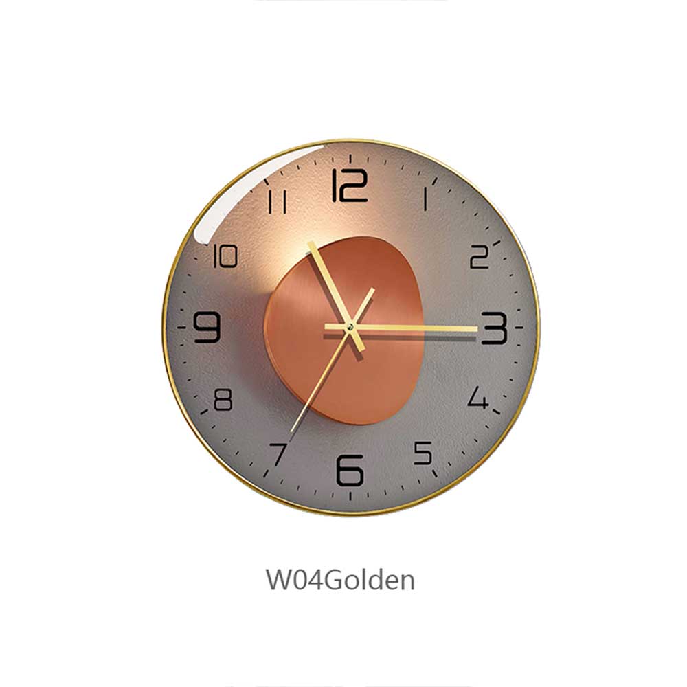 Glass Wall Clock Modern Design Geometric Series Art Round Mute Creative Hanging Home Living Room Bedroom Decoration 12 Inch