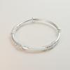 Zuyin S999 Sterling Silver Leaf náramek pro ženy s minimalistickým designem, nastavitelný květinový náramek push-pull