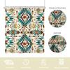 Západní aztécká sprchová závěs Abstraktní Vintage Boho Retro Geometrický Kmenový Etnický Původní Koupelnový Set Americký Jihozápadní