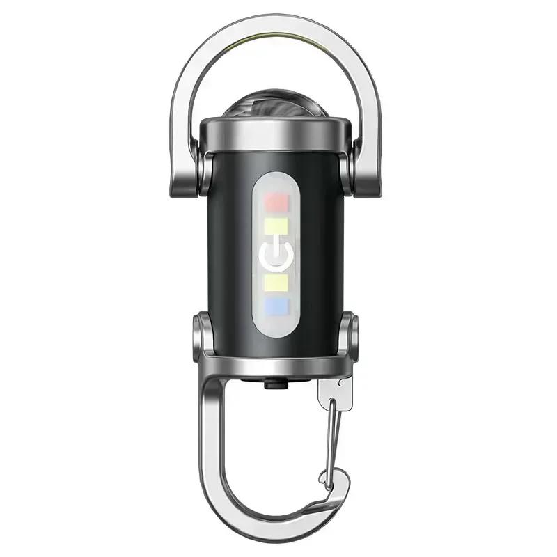 Mini Keychain Lamp Keychain Pocket Torch USB Rechargeable LED Light Flashlight Lamp Waterproof Keychain Light 1/2PCs