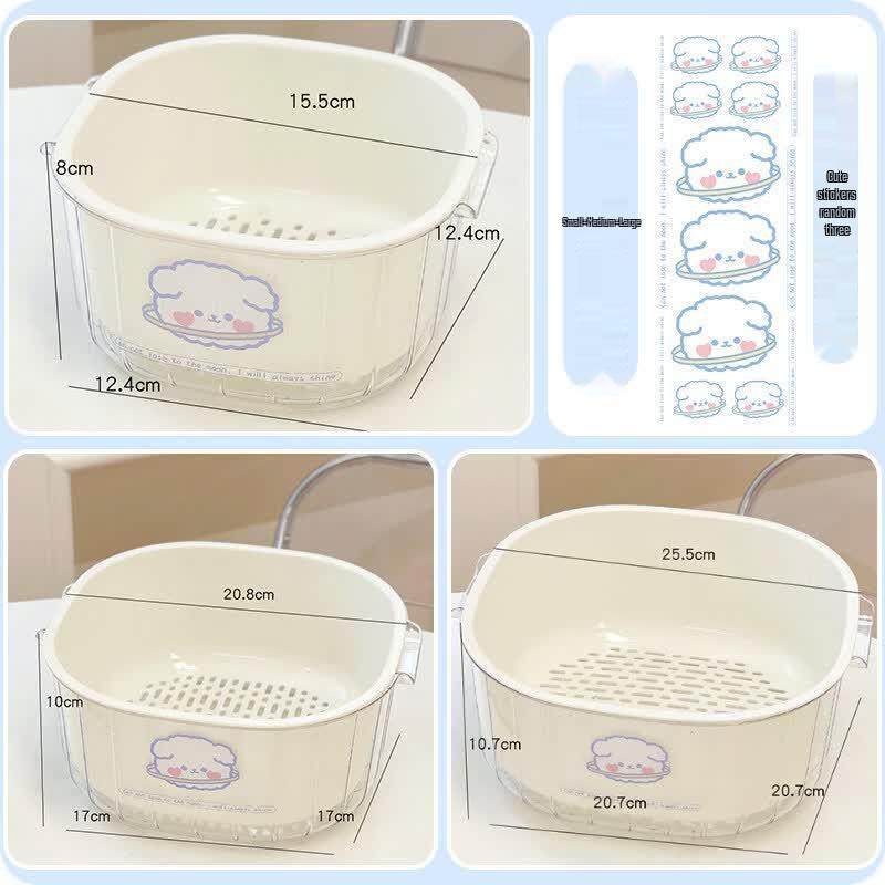 Japanese Style Double-Layer Iron Draining Basket