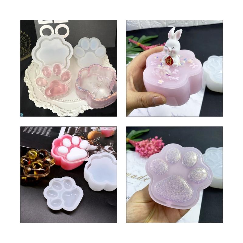 Resin Box Molds with Lids 3D Jar Silicone Mold Trinkets Storage Container Box Mold for Resin Casting Home Decoration