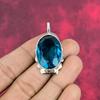 London Blue Topaz Pendant, 925 Solid Sterling Silver Gemstone Jewelry, Handmade Pendant, For Thanksgiving