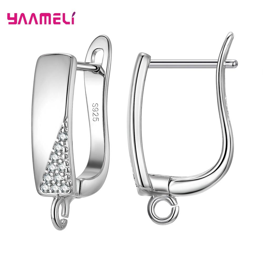 Echte 100% S925 Sterling Silber Schmuckkomponenten Ohrringe Hebelverschluss Ohrhaken Teile Zubehör Handgefertigte Materialien