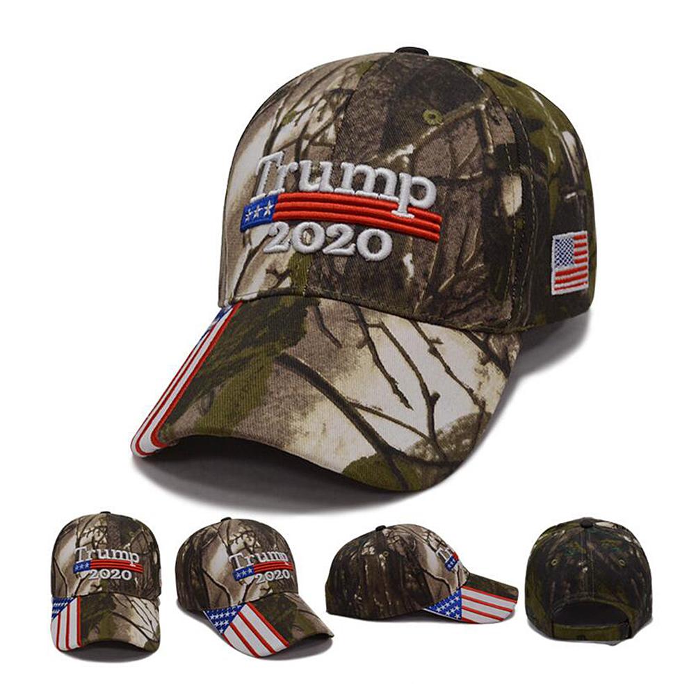 Unisex Summer Outdoor Sports Adjustable Camouflage Trump2020 Embroidery Baseball Cap