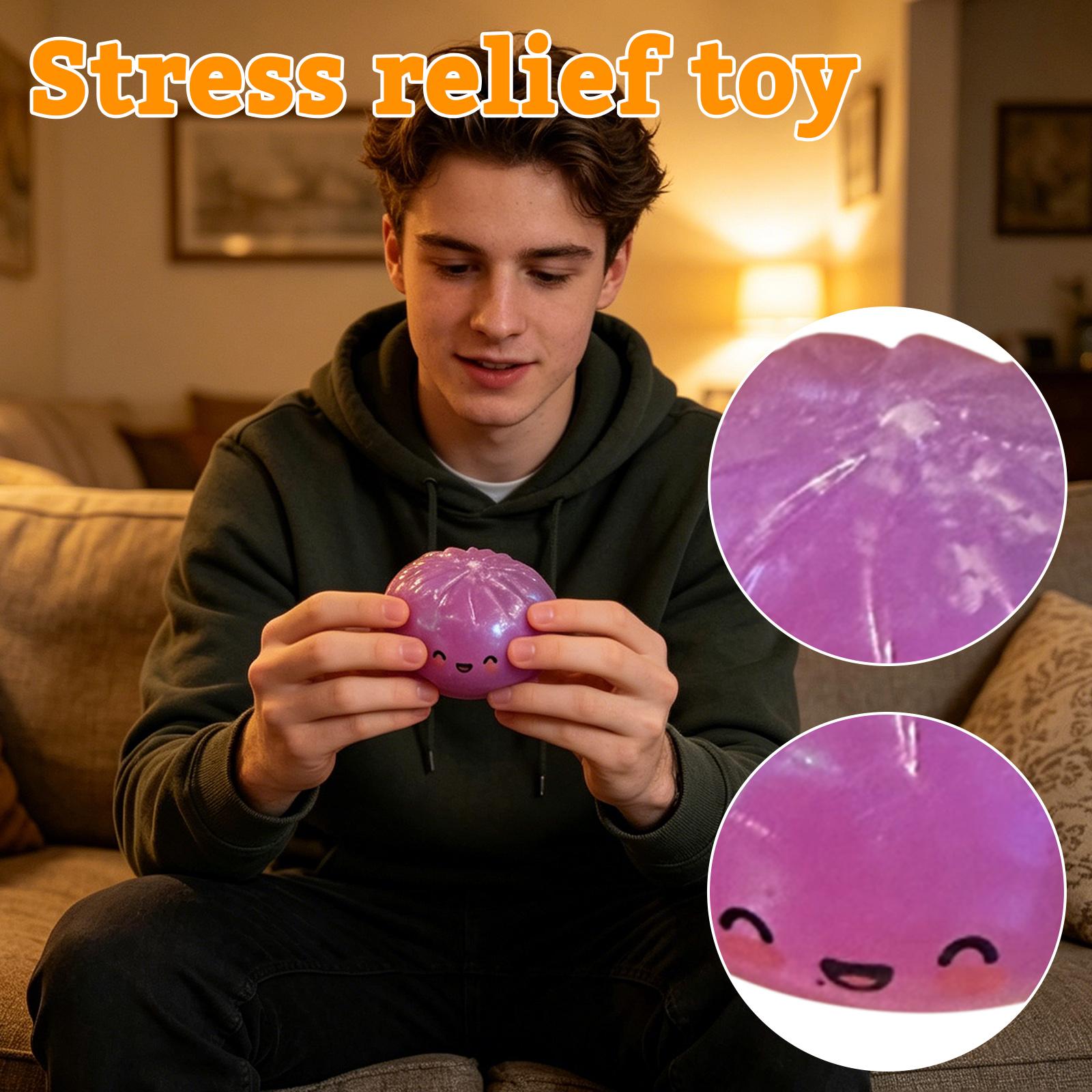 

8 5cm Squeeze Toy Steamed Bun Squishy with Soft Silicone Lid Slow Rising Stress Relief Toy for Kids and Adults Sensory Play One Size