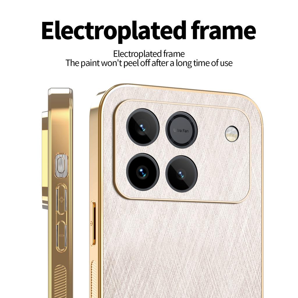 KADEM Phone Case For Honor Win 5G / Win RT 5G Electroplating Silk Texture PU + TPU Phone Back Cover