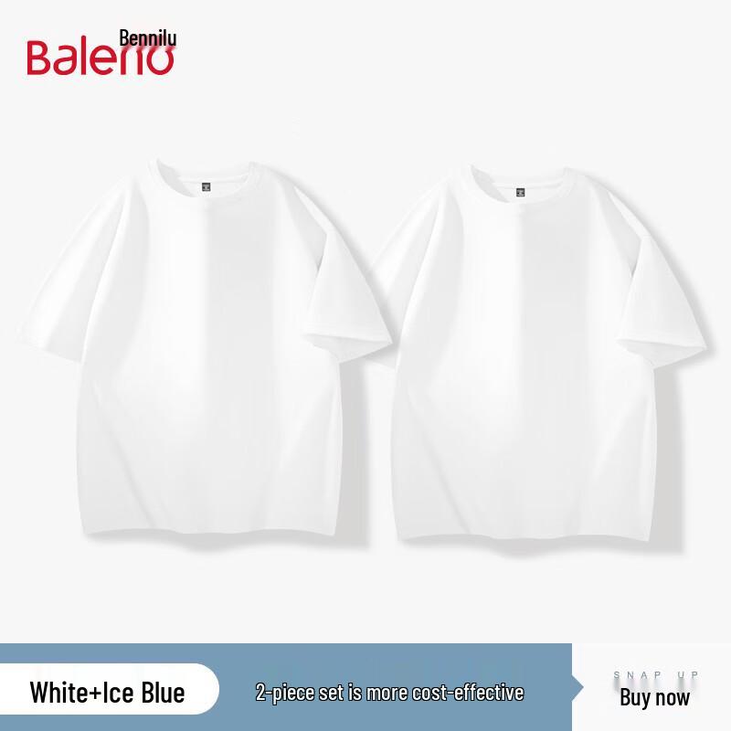 

Baleno Men s 2-Pack Solid Pure Cotton Short Sleeve T-Shirt M