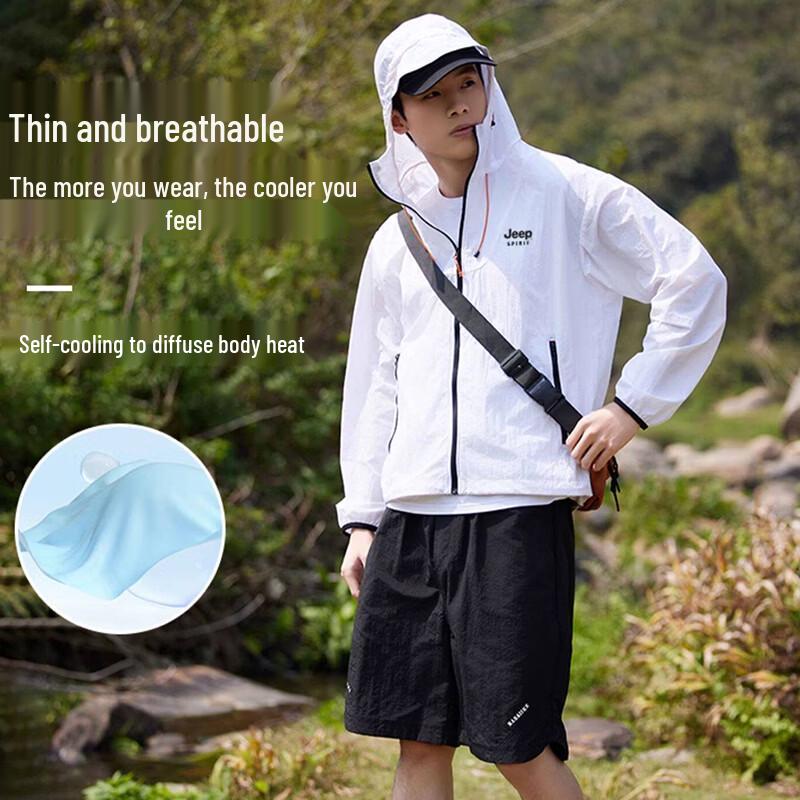 JEEP SPIRIT Unisex UPF50+ Ice Silk Sun Protection Jacket