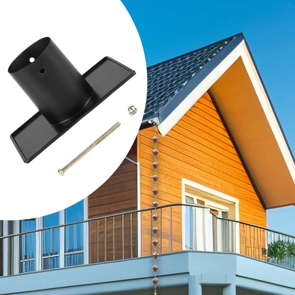 Rain Chain Gutter Adapter Black Transport Rainwater Accessories for Rain Chain Installation Replaces 5.12inchx3.15inchx2.36inch