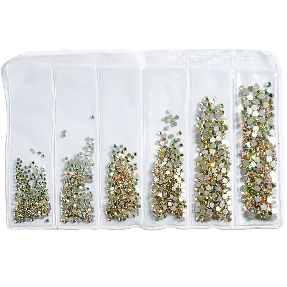 SS3-SS10 Colorful Glass Nail Rhinestones Multicolor Flat Back Crystal Strass Shiny Nail Art Gems Manicure Nails Art Decorations