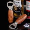 Personalized Beer Opener Beverage Bottle Opener Opener with Wooden Handle for Beer Lovers for Home Kitchen Bar Restaurant