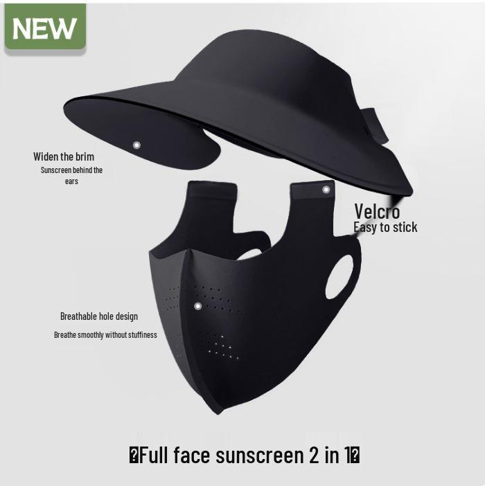 

Женский солнцезащитный фейскини: Съемная маска из ледяного шелка с козырьком, защита всего лица и шеи. One Size