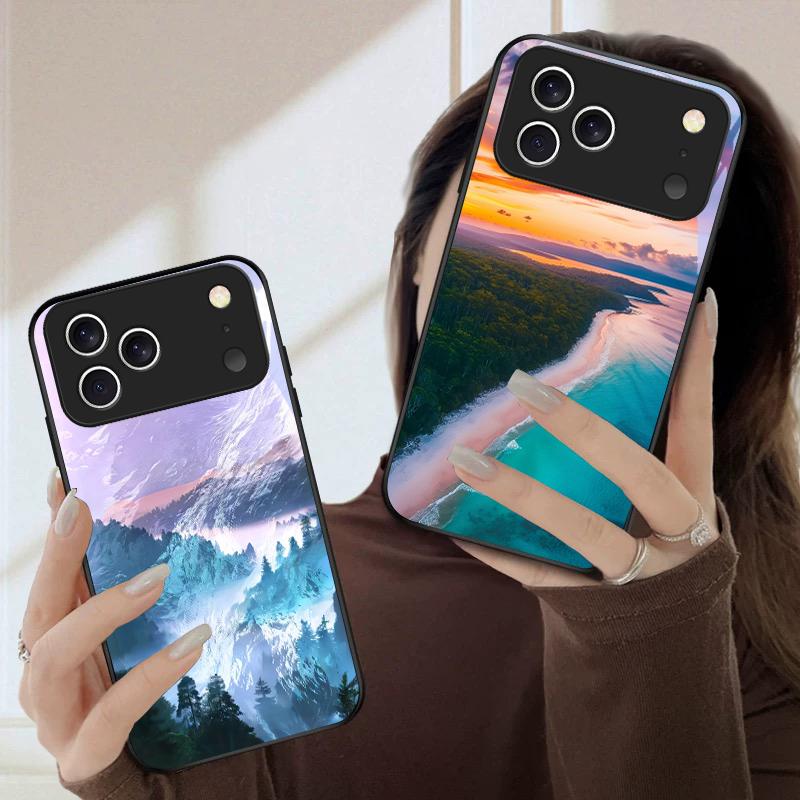 Sea storm small sailboat For iPhone 17 Pro Max 16 E 15 Plus 14 Pro 13 12mini 11 Air XS Max 5 6 7 8Plus SE Black Glass Phone Case