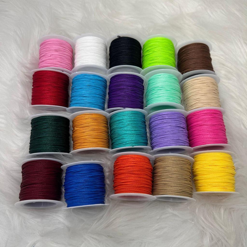 Taiwan Wachsschnur - 1mm, 20m Rolle, 20 Farben, Schmuck & Bekleidungszubehör