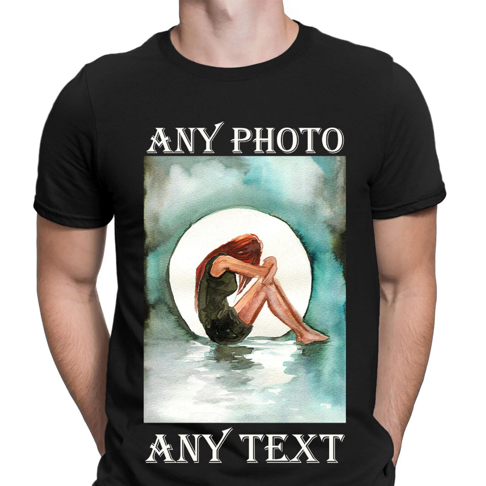Personalised Any Photo & Text Picture Hen Party Stag Mens T-shirts #6NE 1T9A5 M