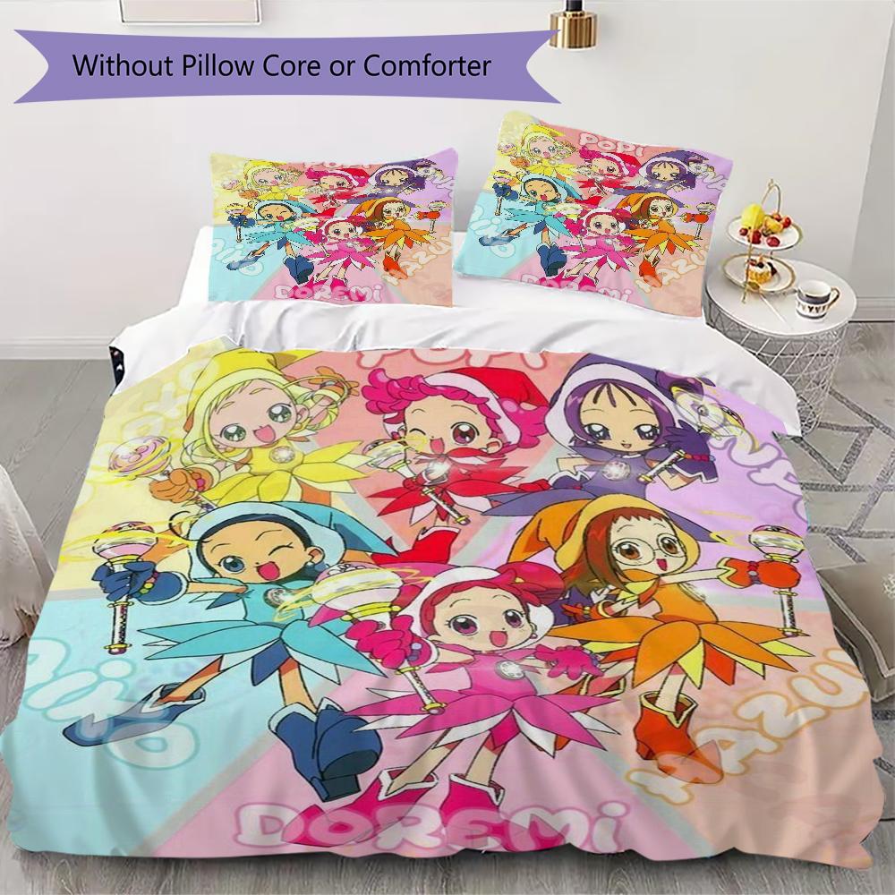Magical DoReMi Pattern Bedding,Quilt Set Quilt Cover Pillowcase Home Birthday Gift(1 * duvet cover + 2 * pillowcase, without core)_lx