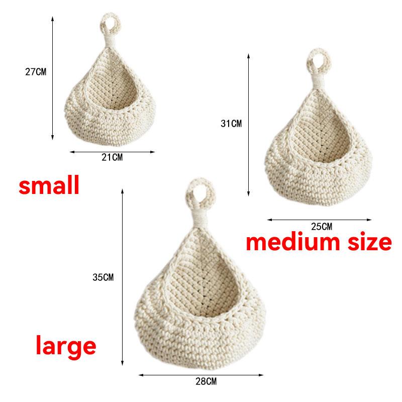 3pcs Bohemian McLaren Wall Mounted Basket for Kitchen, Garlic and Onion Rack, Dining Room Decorative Organizer