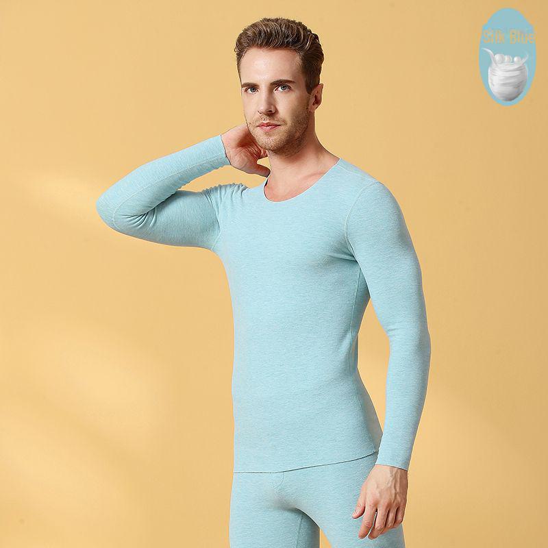 

Мужское термобелье из бесшовного бархата с двухсторонним теплым покрытием U-neck, L