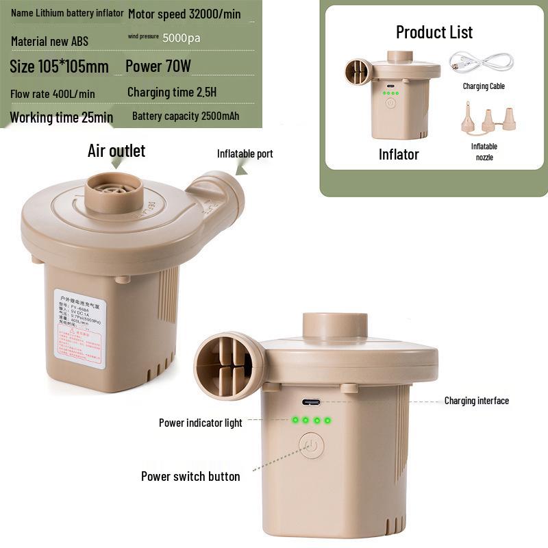 USB Electric Air Pump for Camping, Pools, and Inflatable Mattresses