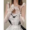 Women's Oversleeves Thin Type Sunscreen Pure Sweet Cool Sexy Lace-up Lolita Half Soles Gloves Ballet Silk Style Maid Oversleeves