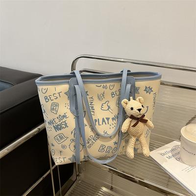 Simple Temperament Large Capacity Tote Bag Women's 2025 Summer New Small Fresh Printing Shoulder Computer Bag