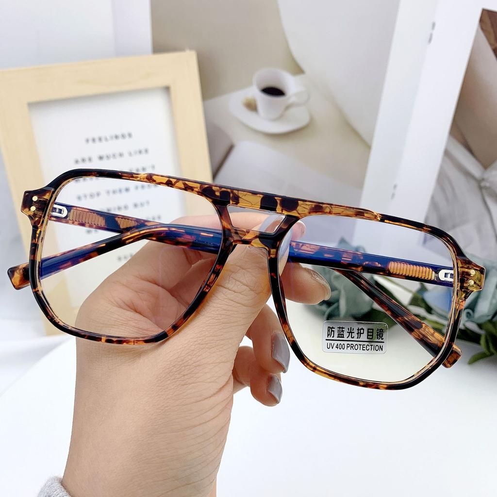 New Fashion Vintage Oversized Reading Glasses Unisex Anti Blue Rays Leoaprd Square Eyeglasses Antifatigue Computer Eyewear