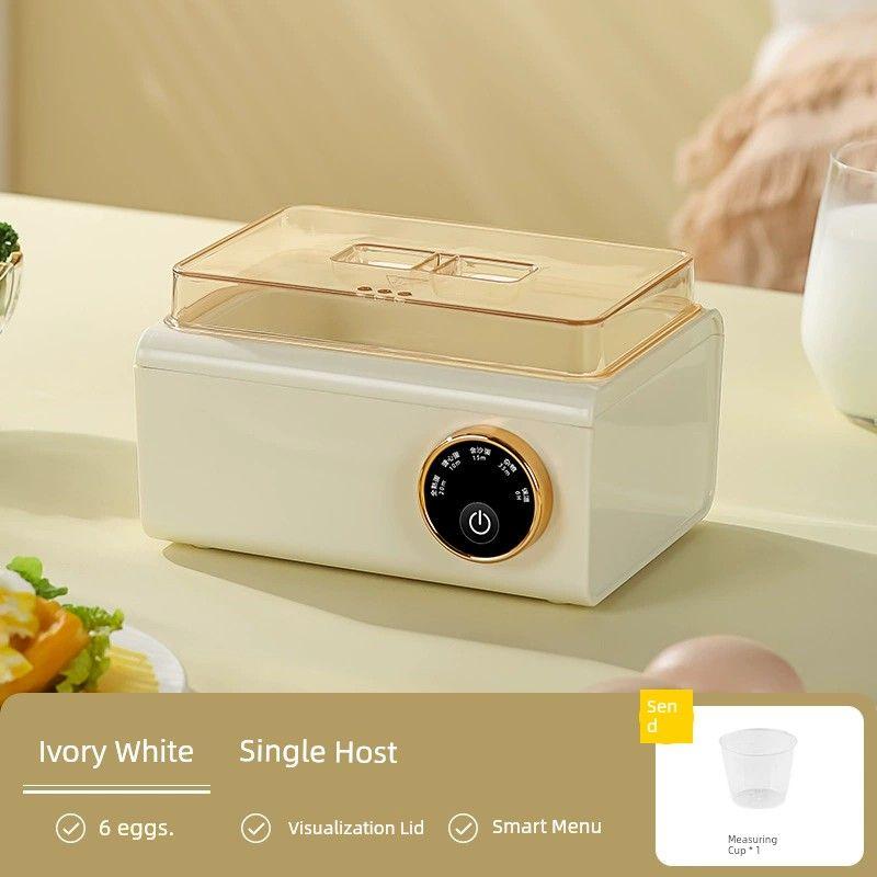 

Общежитие Маленькая Автоматическая Мини-машина для завтрака Пароварка для яиц Ivory White Intelligent Timing Single Layer