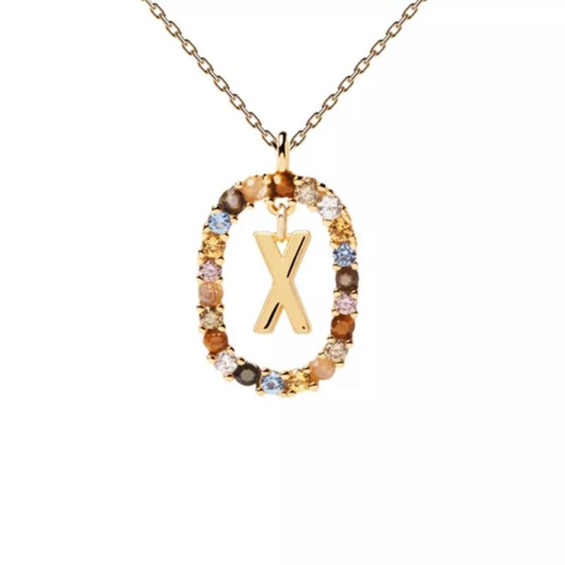 26 Engelse Letters Hanger Ketting Zircon Mode A - Z Initiaal M S C K Trendy Alfabet Lange Ketting Voor Vrouwen Mijn Sieraden