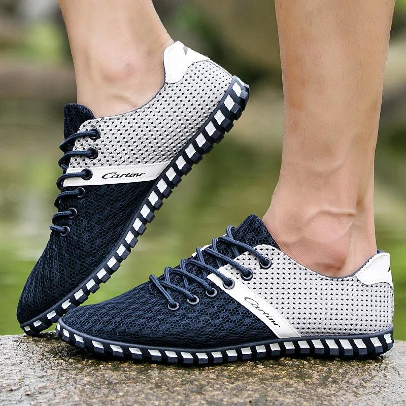 Gorące 2017 Nowe Męskie Modne Lekkie Buty do Jazdy Męskie Niskie Pomagające Oddychające Płócienne Buty Rekreacyjne Duży rozmiar Darmowa Wysyłka