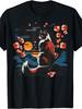 00 Cotton Anime Cat Art TShirt for Men  Women  Japanese Retro Design with Cherry Blossoms Sunset  Mountain Scene