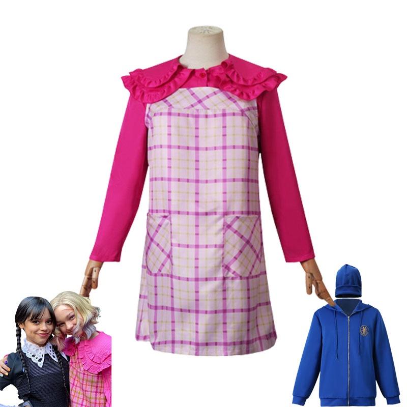 Wednesday Addams Enid Sinclair Dress Xavier Thorpe Jacket Hat Cosplay Halloween