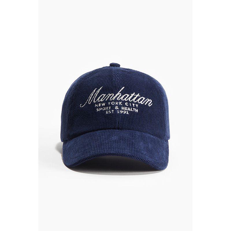 

HM 2025 Летняя Новинка Женская Вельветовая Кепка с Пиком 1249899 Dark blue/Manhattan 52-54