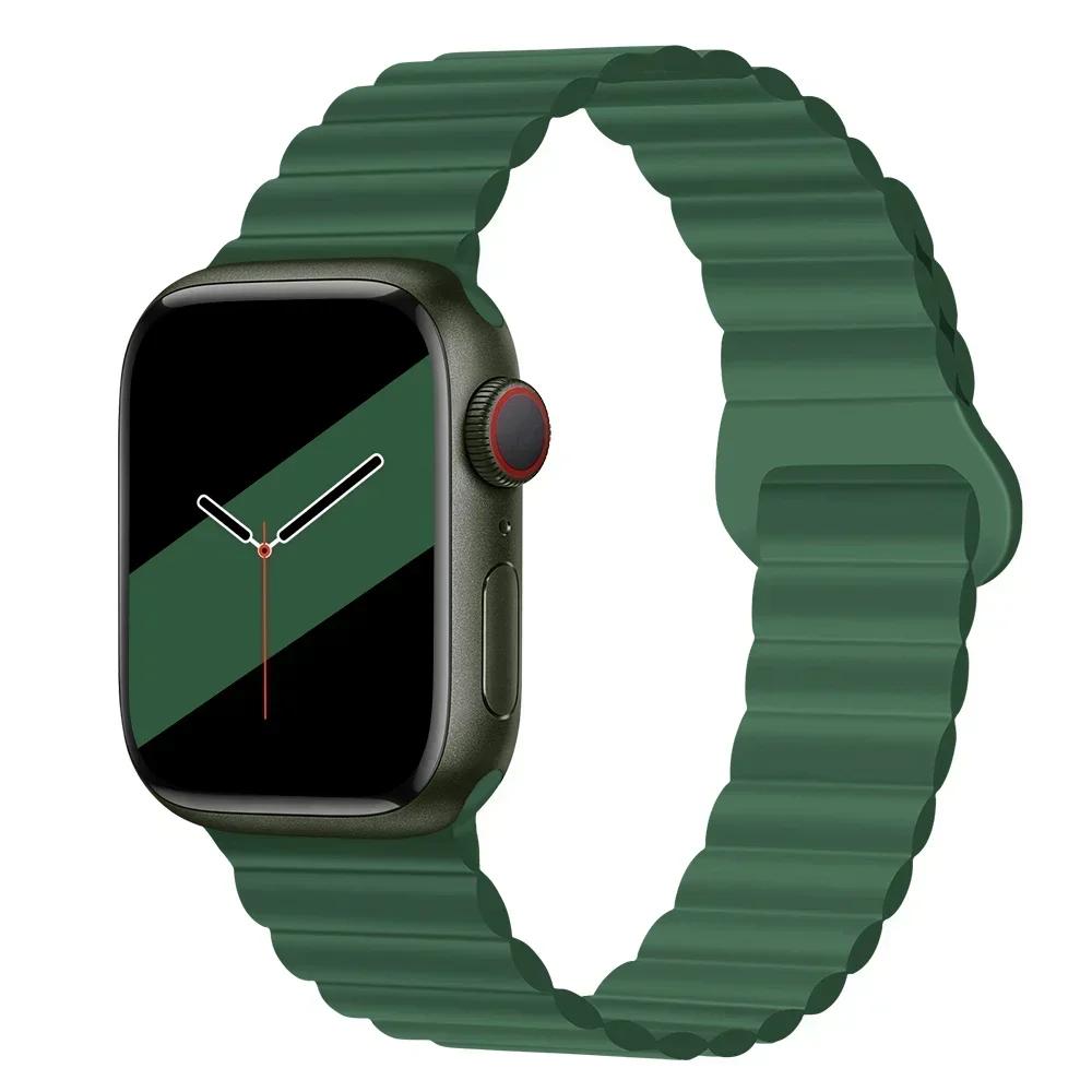Magnetic Strap For Apple Watch Bands 45 38mm 49mm 40 42mm 41 44 Silicone Sport Bracelet iWatch Series ultra 9 6 5 7 8 se Correa