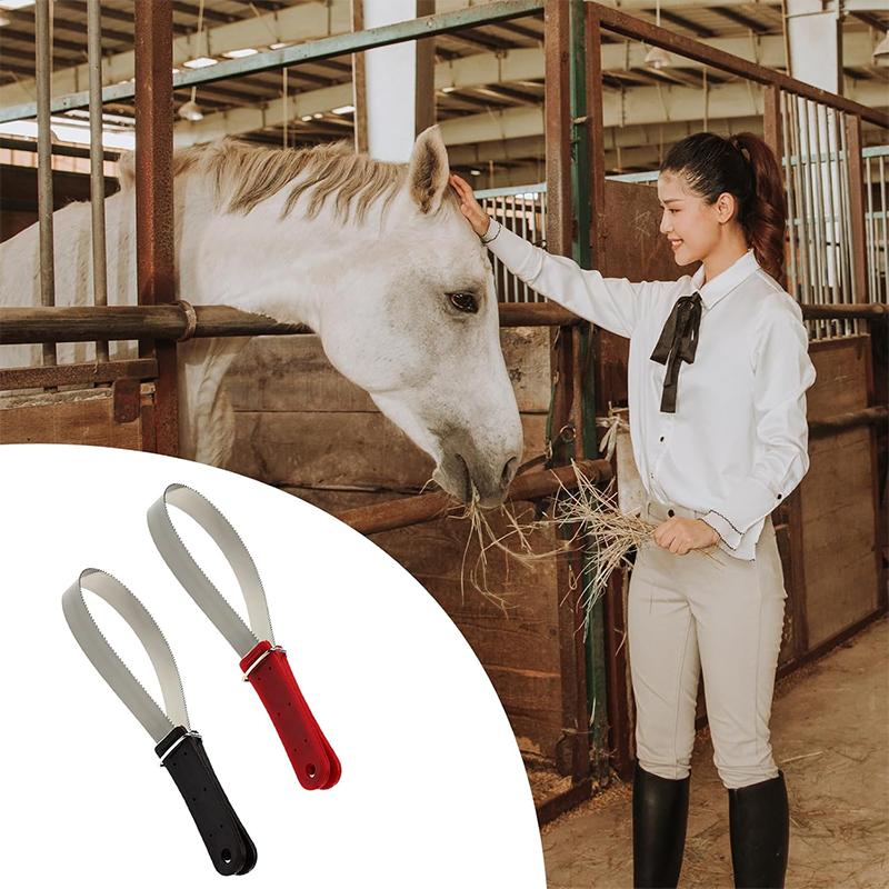 Horse Shedder Scraper Stainless Steel Horse Sweat Scraper Metal Animal Equine Sweat Scraper Shedder Horse Grooming Brushes Combs