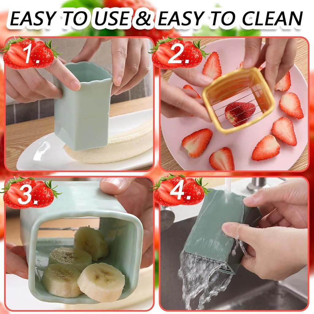 Cup Slicers Fruit Slicers Egg Slicers Stainless Steel Strawberry Slicers Banana Cutter Fruit And Vegetables Cutter Kitchen Gadget