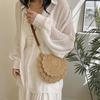 Summer Trendy Weaving Exquisite Handbag Fashionable and Simple Knitted Saddle Bag for Women Beach Vacation